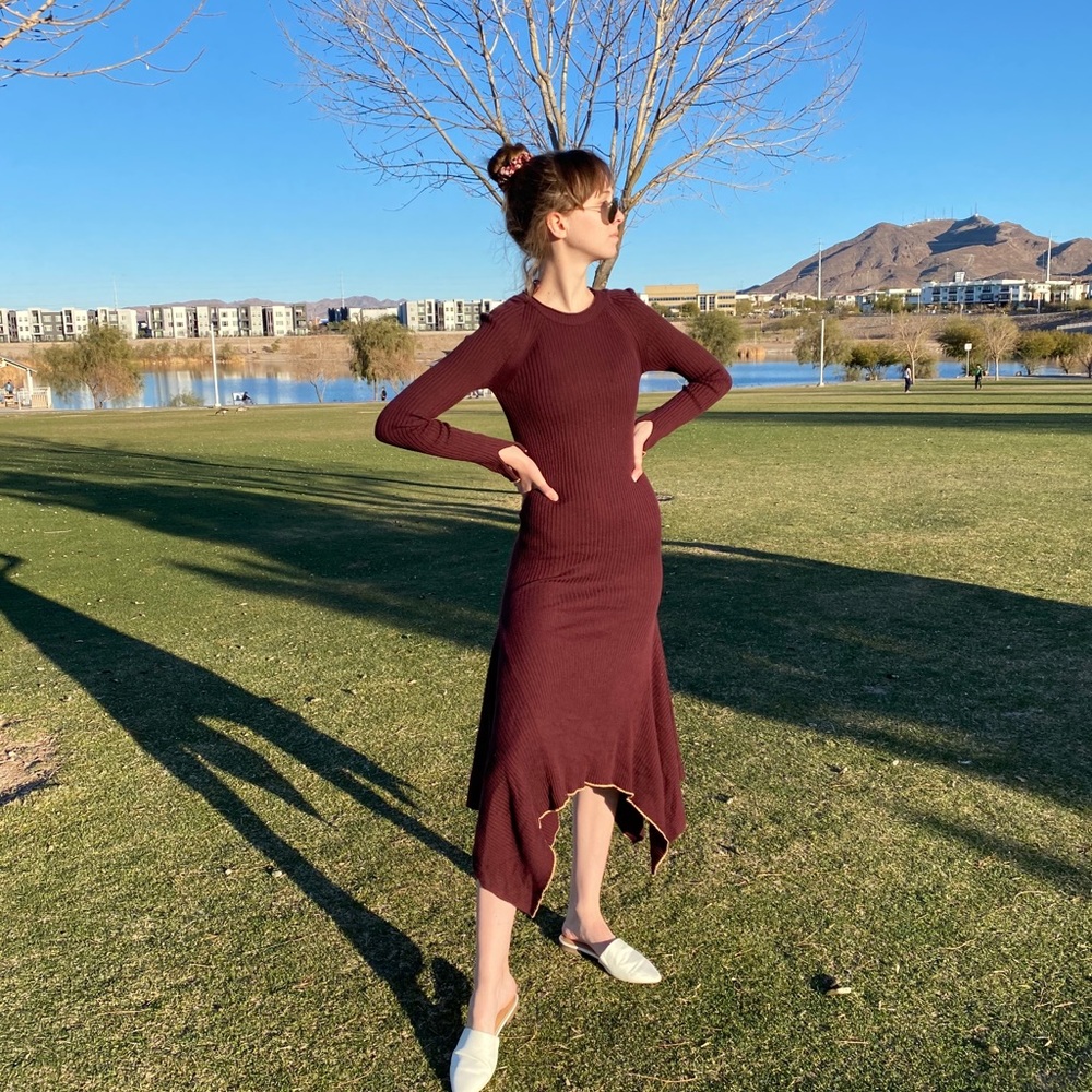Topshop burgundy dress